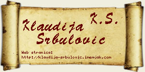 Klaudija Srbulović vizit kartica